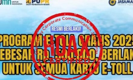Jasa Marga Menegaskan Program E-toll Gratis 2025 Tidak Benar